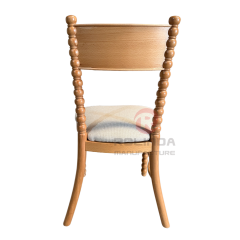 Solid Beech Wood Bobbin Spindle Dining Chair with Upholstered Cushion