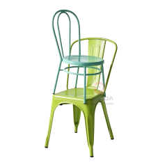 Vintage French Bistro Loop-Back Kids Metal Side Chair