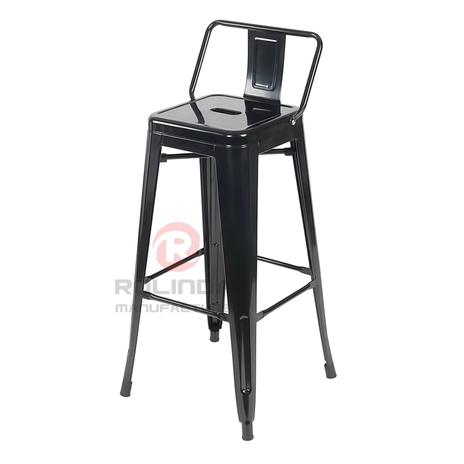 Commercial Industrial Low Backrest Stackable Metal Tolix Bar Stool
