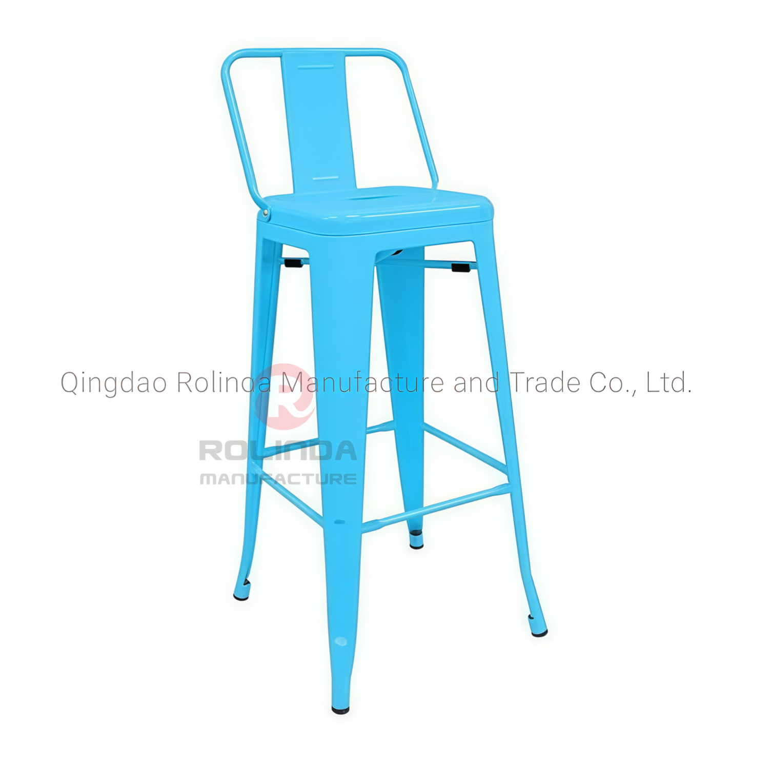Commercial Industrial Low Backrest Stackable Metal Tolix Bar Stool