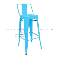 Commercial Industrial Low Backrest Stackable Metal Tolix Bar Stool