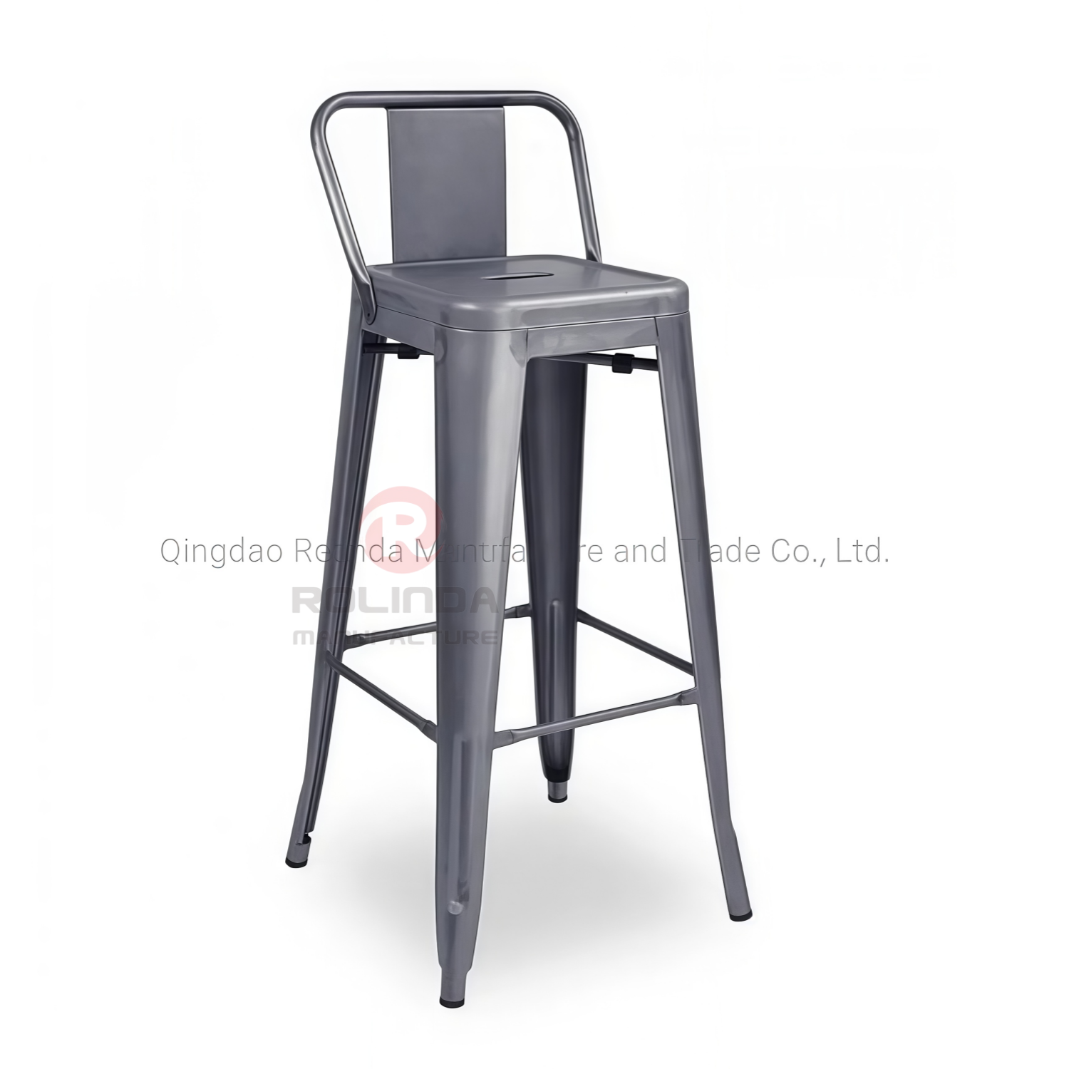 Commercial Industrial Low Backrest Stackable Metal Tolix Bar Stool