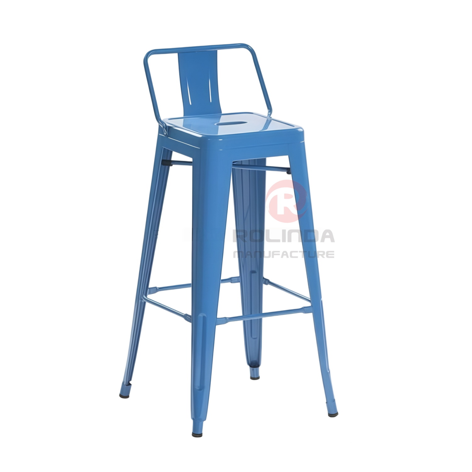 Commercial Industrial Low Backrest Stackable Metal Tolix Bar Stool