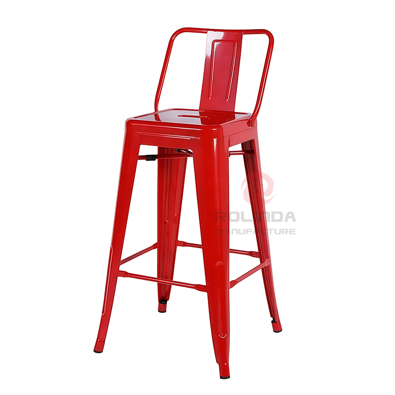 Commercial Industrial Low Backrest Stackable Metal Tolix Bar Stool
