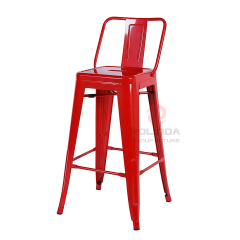 Commercial Industrial Low Backrest Stackable Metal Tolix Bar Stool
