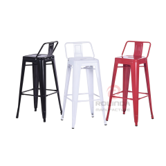 Commercial Industrial Low Backrest Stackable Metal Tolix Bar Stool