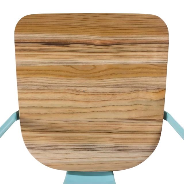 Cafe Marais Industrial Stackable Metal Tolix Chair with Solid Wood Seat