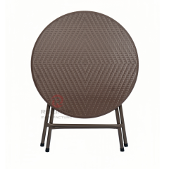 80cm Rattan Look HDPE Plastic Round Outdoor Folding Table