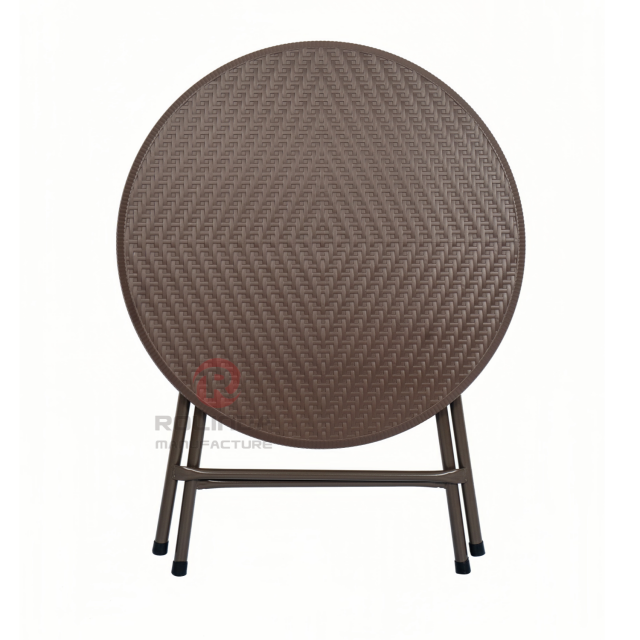 80cm Rattan Look HDPE Plastic Round Outdoor Folding Table