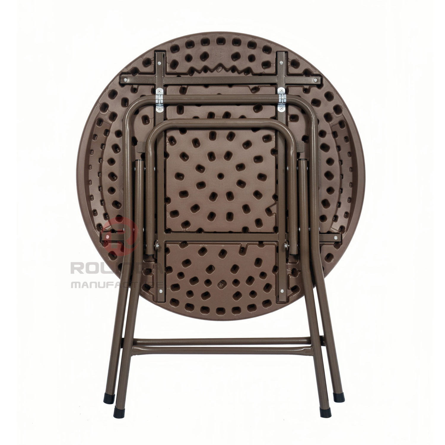 80cm Rattan Look HDPE Plastic Round Outdoor Folding Table