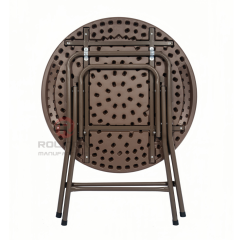 80cm Rattan Look HDPE Plastic Round Outdoor Folding Table