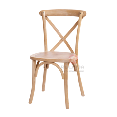 Whitewashed Natural Elmwood Cross Back Event Chair Fully Assembled Vineyard Dining Chair