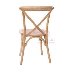 Whitewashed Natural Elmwood Cross Back Event Chair Fully Assembled Vineyard Dining Chair