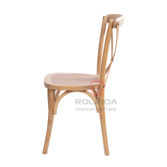 Whitewashed Natural Elmwood Cross Back Event Chair Fully Assembled Vineyard Dining Chair