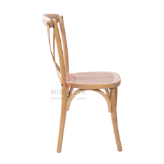 Whitewashed Natural Elmwood Cross Back Event Chair Fully Assembled Vineyard Dining Chair
