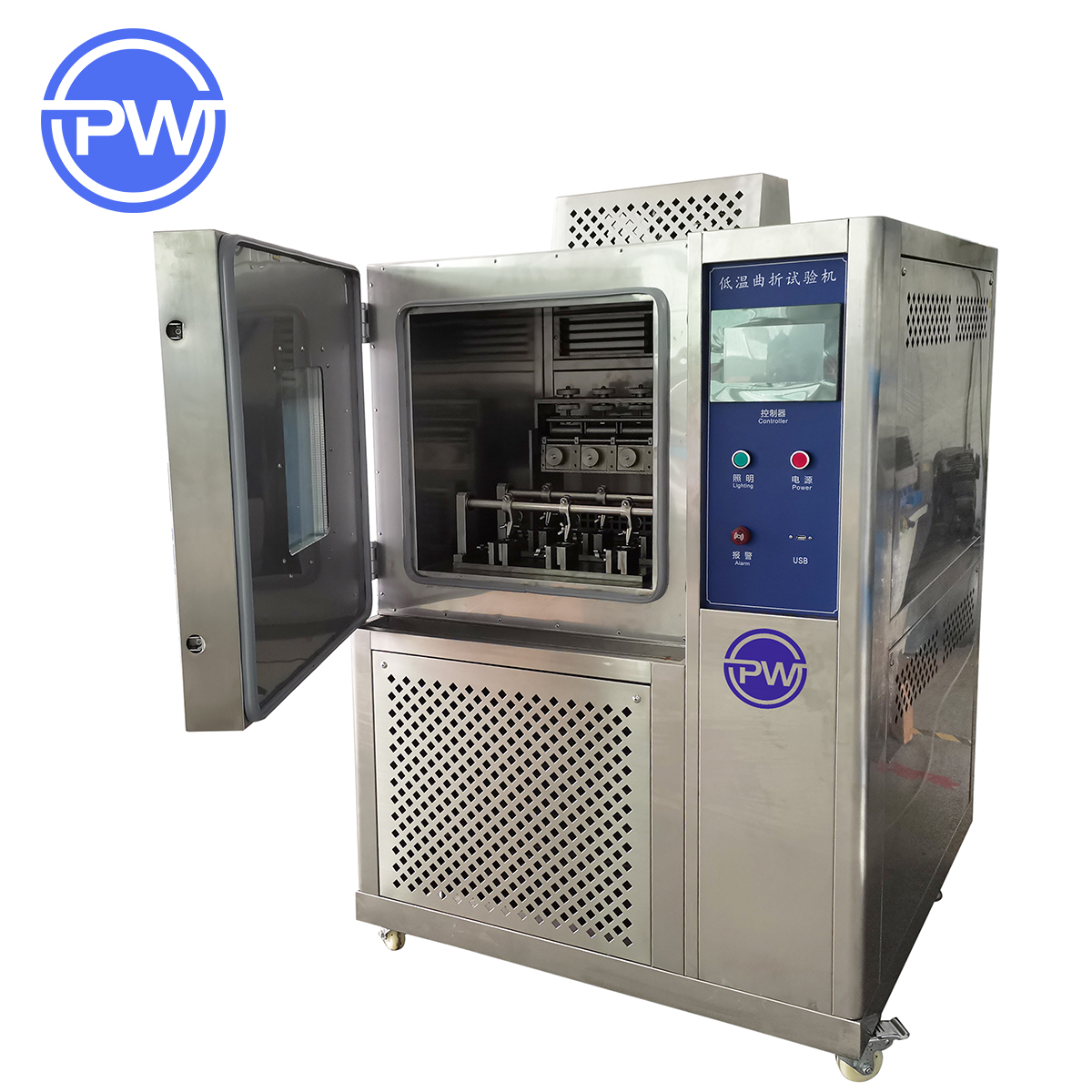 Low-Temperature Flex Resistance Tester,Universal testing machine,Tensile tester,Climate test Chamber,test Chamber,Thermal Shock Chamber,PW Instruments