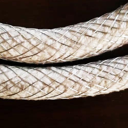 Ceramic fiber rope with inconel wire jacketed