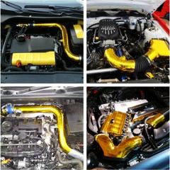 Golden reflective heat shield with adhesive back