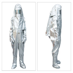 Aluminized aramid fabric for gloves and fire suits