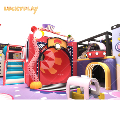 Kids indoor playground equipment with trampoline ball pool