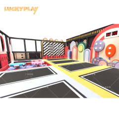 Kids indoor playground equipment with trampoline ball pool