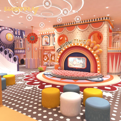 Red chinoiserie kids indoor playground equipment