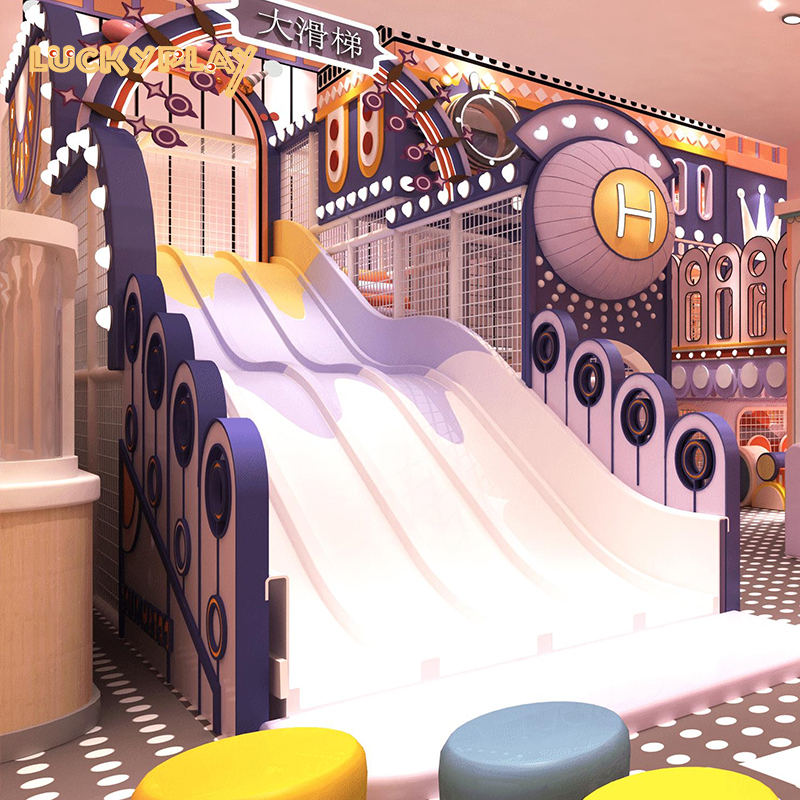 Red chinoiserie kids indoor playground equipment