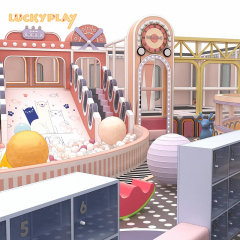 Children's indoor playground equipment with large slides