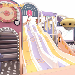 Children's indoor playground equipment with large slides