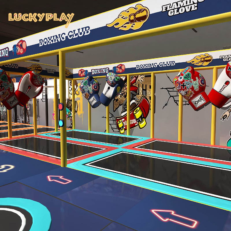 Large fun indoor trampoline park for children