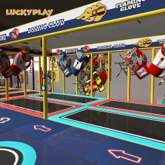 Large fun indoor trampoline park for children