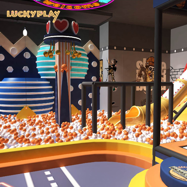 Large fun indoor trampoline park for children