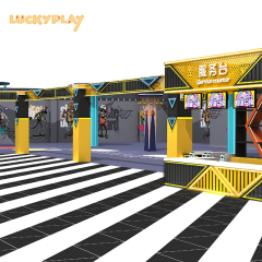 Large fun indoor trampoline park for children