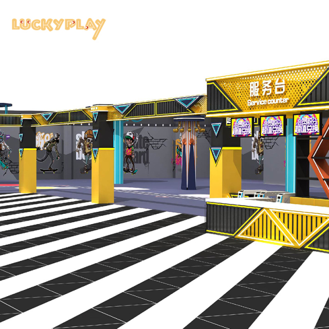 Large fun indoor trampoline park for children