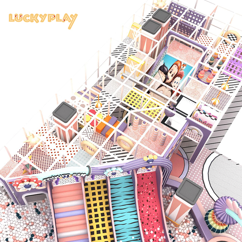 Indoor playground with slide ball pool