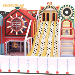 Indoor playground with large slide ball pool