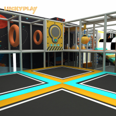Space themed trampoline slide ball pool indoor playground