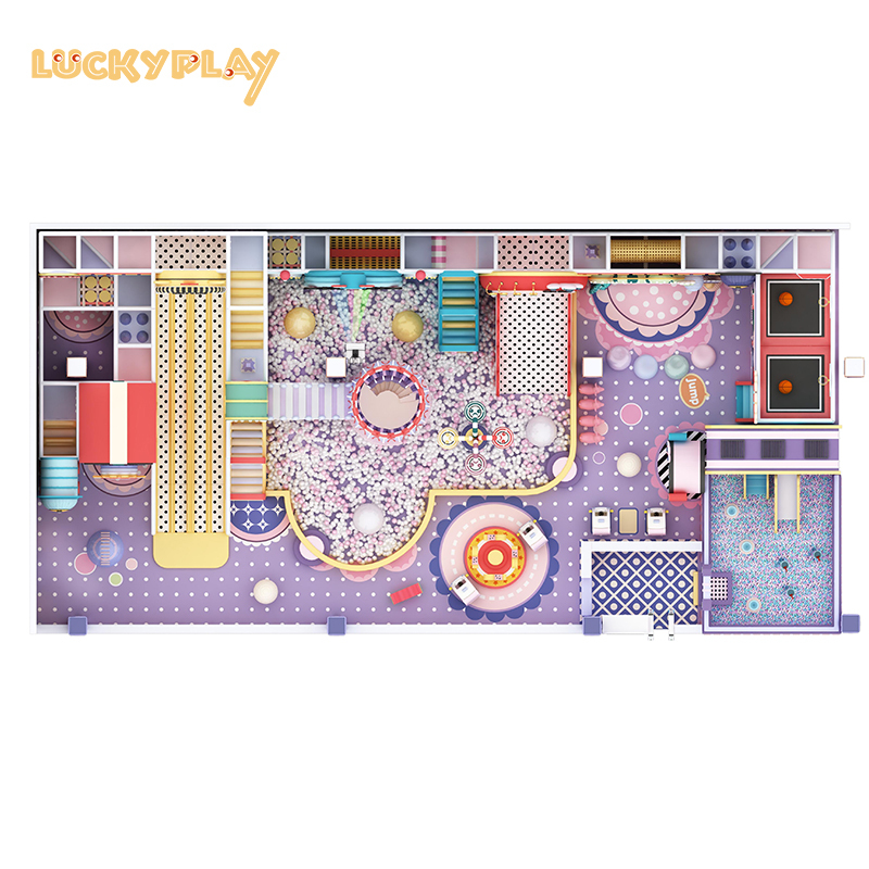 Indoor playground with large slide ball pool