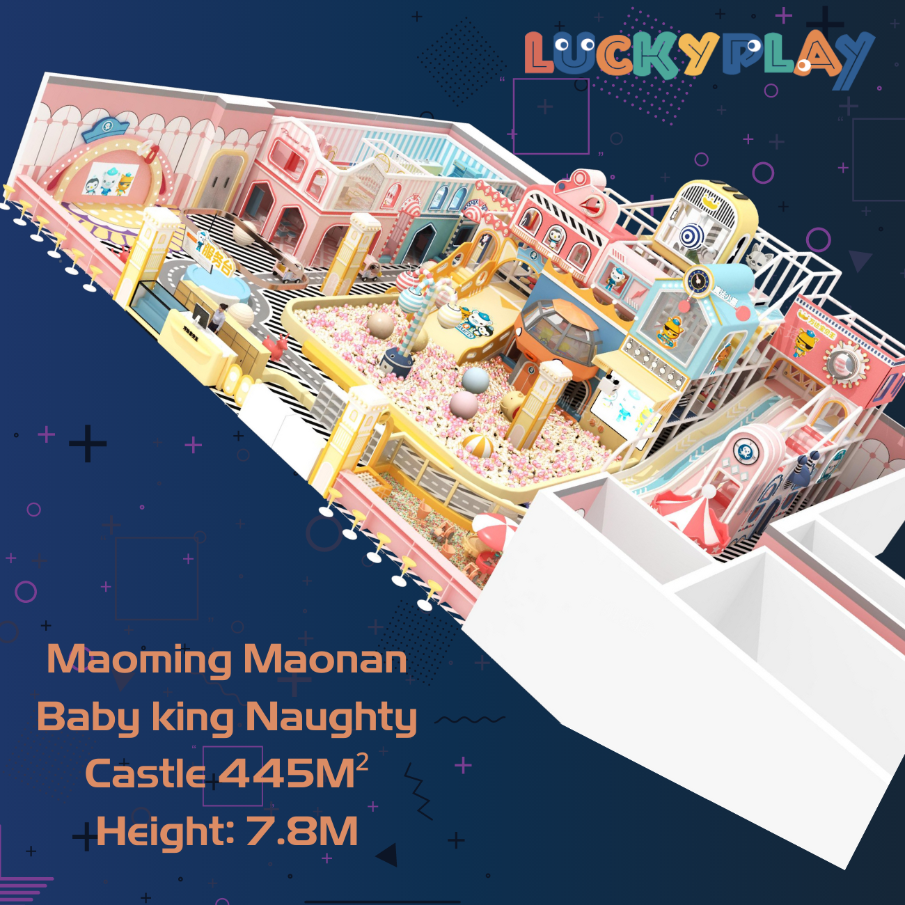 445M² Fully Customised Baby king Naughty Castle