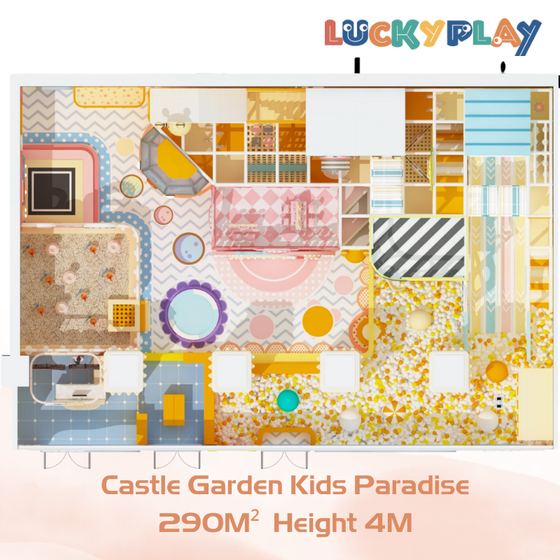 290M² Macaroon Theme Castle Garden Kids Paradise