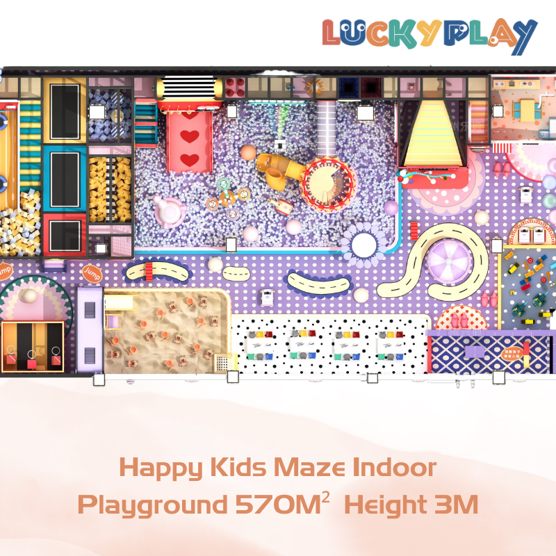 570M² Custom Design Happy Kids Maze Indoor Playground