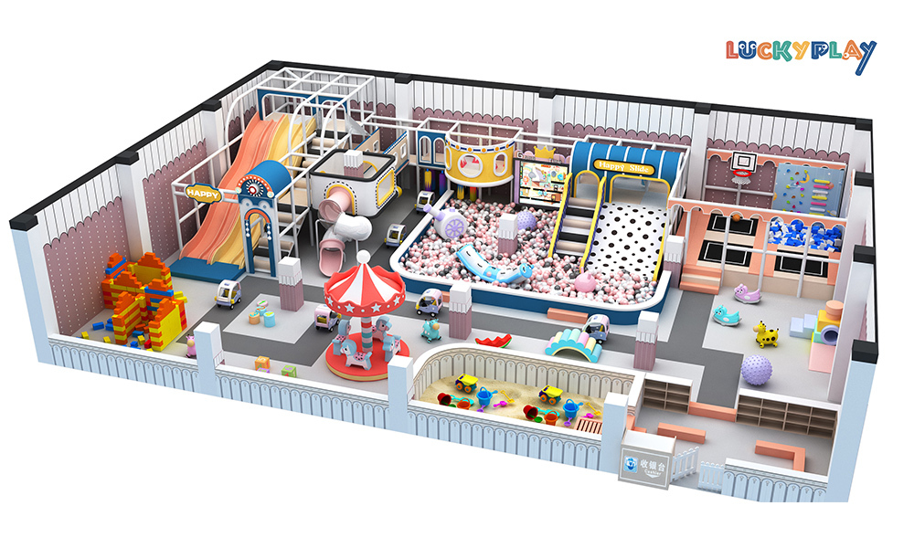 Commercial Indoor ball Pool Trampoline Big Slide Indoor Playground for Kids
