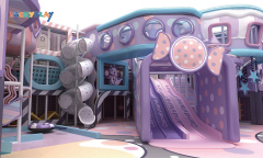 Big Bounce High quality play Hot selling fun indoor trampoline park with slide kids playground indoor
