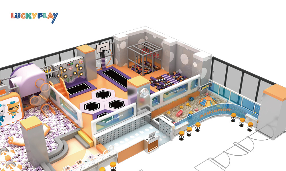 bounce house Business Adventure Park Custom Rope Course children's indoor playground equipment with trampoline park and climbing facilities