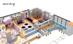 bounce house Business Adventure Park Custom Rope Course children's indoor playground equipment with trampoline park and climbing facilities