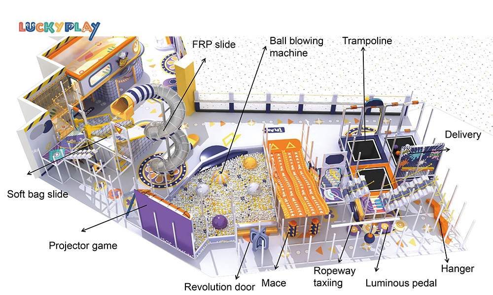 Design drawing of high-rise maze-style indoor playground
