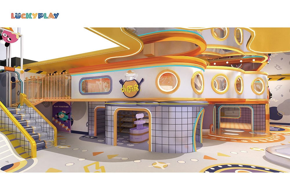Design drawing of high-rise maze-style indoor playground