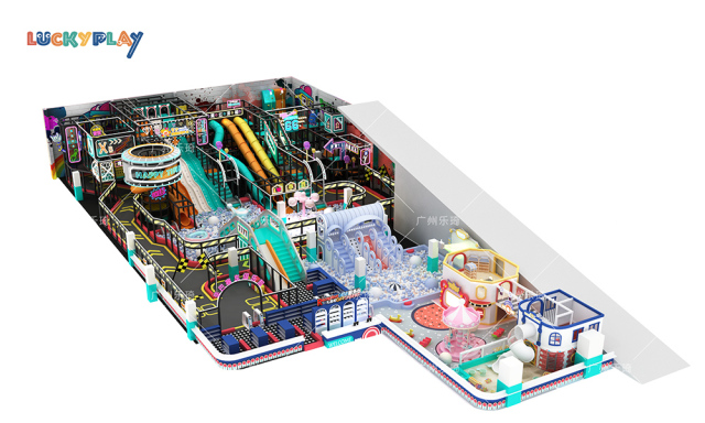 Custom soft children's playground Indoor soft indoor playground,trampoline,bumper cars,building blocks