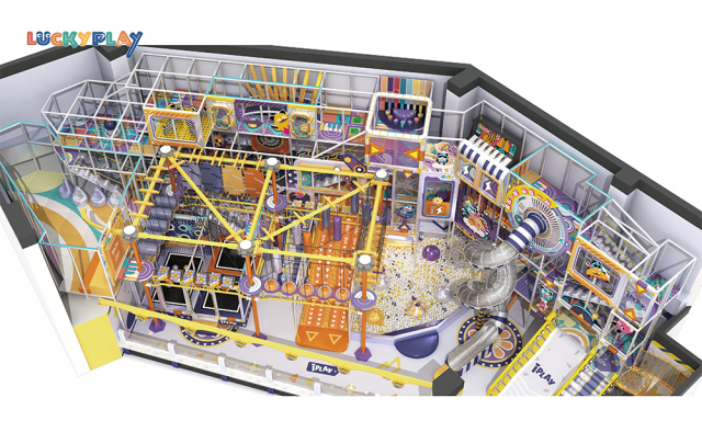 Design drawing of high-rise maze-style indoor playground