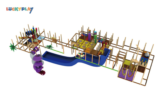 Knight Themed Indoor Playground with Ball Pool and Slide